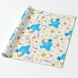Crayon Cookie Monster Cookie Pattern Wrapping Paper