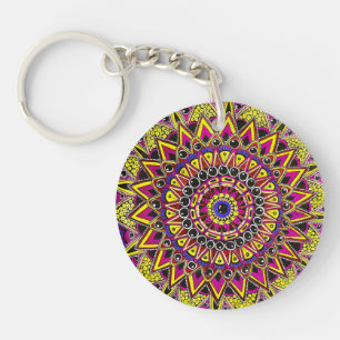 Crayon de couleur violet jaune mandala carte posta