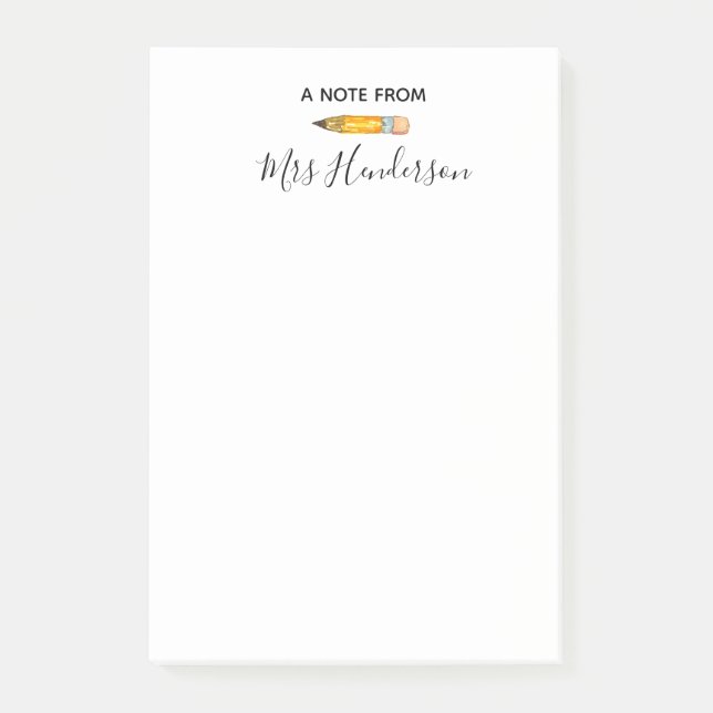 Crayon de note de post-it de cadeau de professeur (Devant)