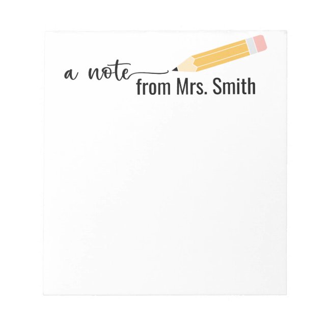 Crayon enseignant "Une note de" Bloc-notes (Devant)
