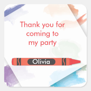 Crayon Favour Sticker     Red
