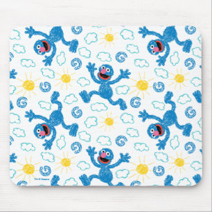 Crayon Grover Sunshine Pattern Mouse Pad