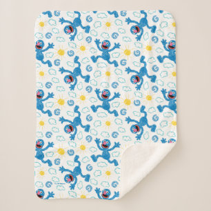 Crayon Grover Sunshine Pattern Sherpa Blanket