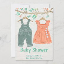 Crayon-Illustrated Baby Shower Invitation