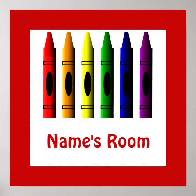 Crayon Kids Room Red Crayons Poster Template (Front)