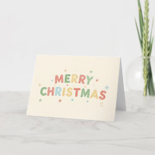Crayon Kids Script Merry Christmas Holiday Card