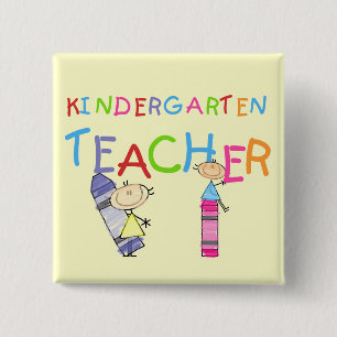Crayon Kindergarten Teacher Tshirts and Gifts 2 Inch Square Button