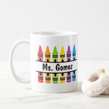 Crayon Nom de l'enseignant Café Mug