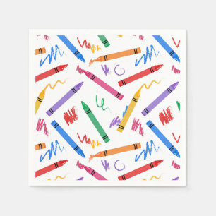 Crayon Paper Napkins, Kids Art Party Supplies Napkin