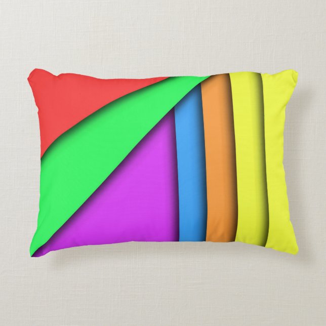 Crayon Rainbow Accent Pillow (Front)