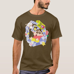 Crayon Shin-chan Round and round Shin-chans tea T-Shirt