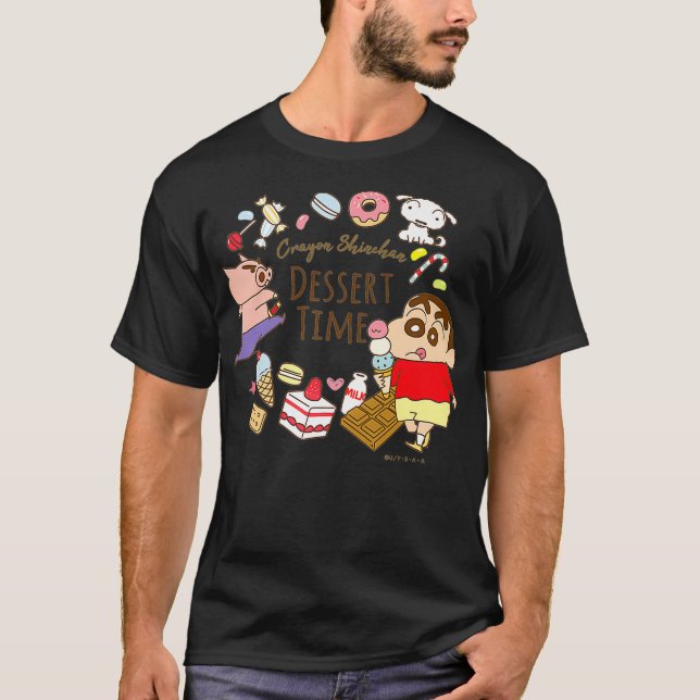 Crayon Shin-chan Shin-chan and ice cream dessert T-Shirt (Front)