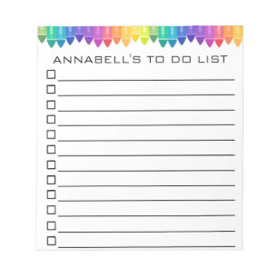 Crayon To Do List Personalize Notepad