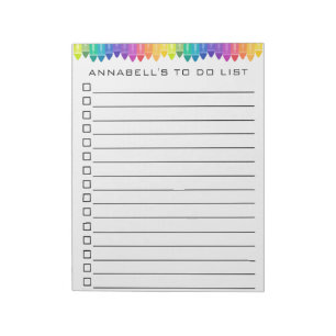Crayon To Do List Personalize Notepad