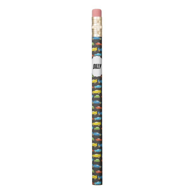 Crayon Voitures de course multicolores sur Noir Personnal (Vertical)