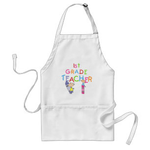 Crayons 1st Grade Teacher Tshirts and Gifts Standard Apron