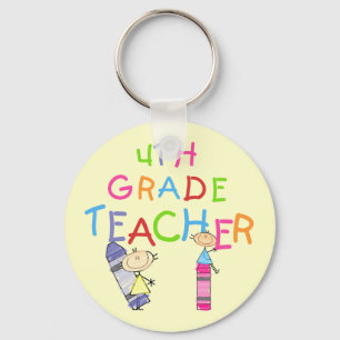 Crayons 4th Grade Teacher T-shirts and Gifts Keychain