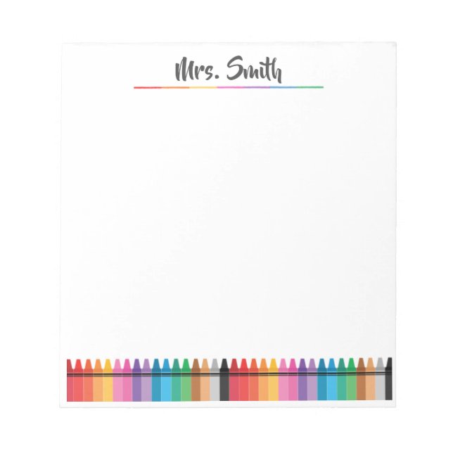 Crayons Arc-en-Ciel Bloc-Notes Enseignant Préscola (Devant)