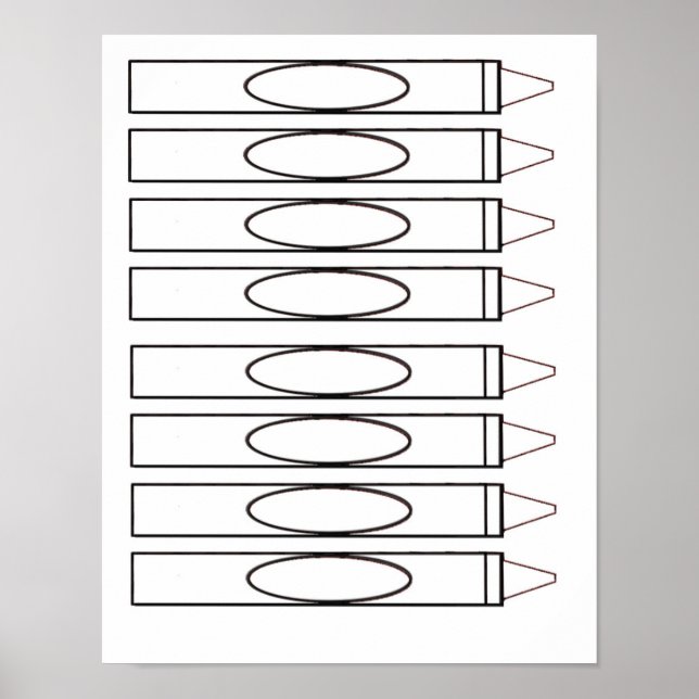 Crayons - Black & White Poster (Front)