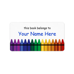 Crayons Bookplate Template Label 2