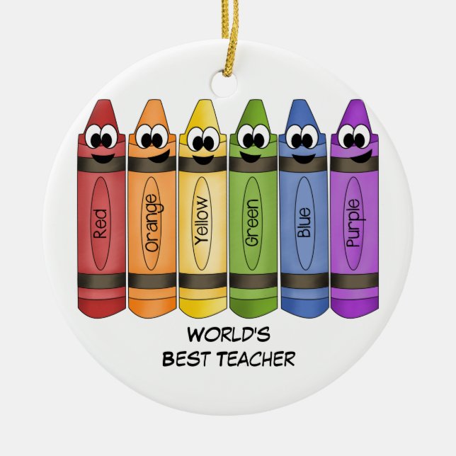 Crayons Ceramic Ornament (Front)
