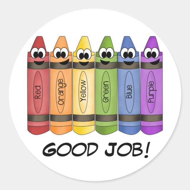 Crayons Classic Round Sticker (Front)