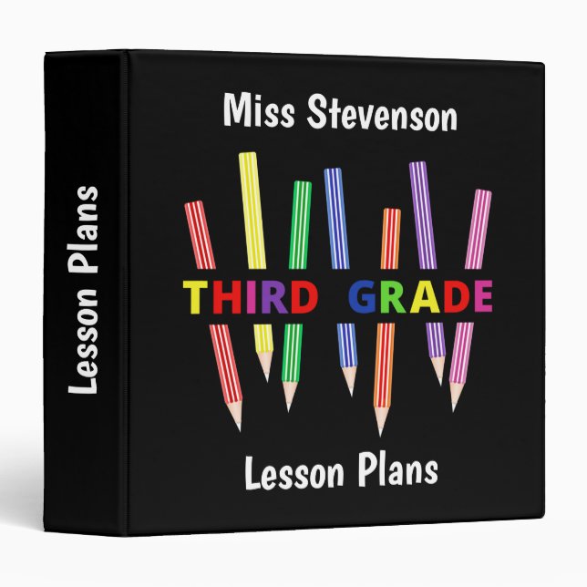 Crayons colorés Classeur enseignant de troisième a (Devant/Côté)