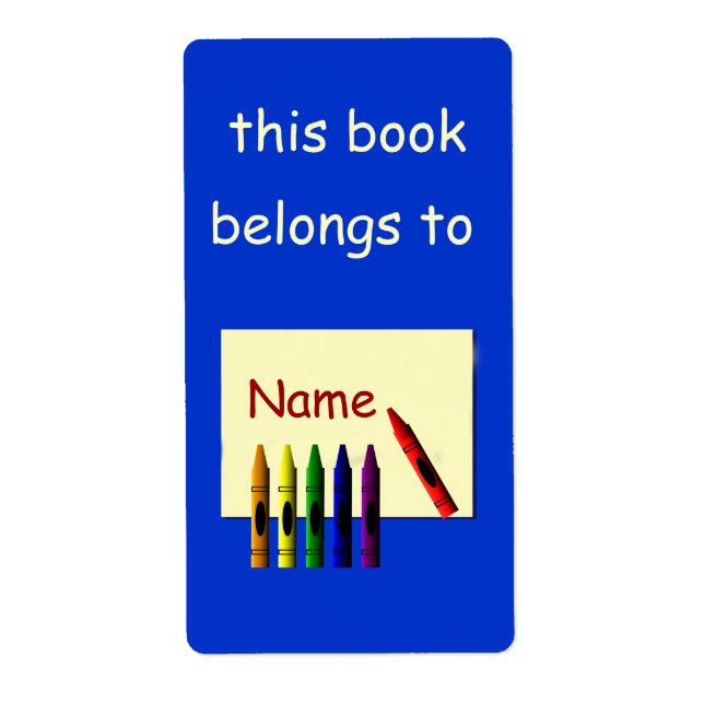 Crayons Colour My Name Bookplate Label (Front)