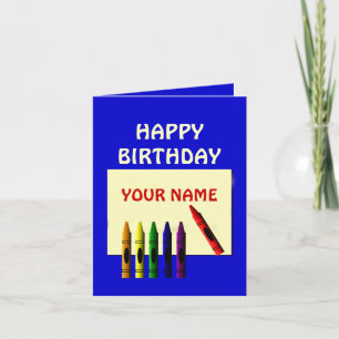 Crayons Couleur Mon nom Bonne carte de voeux d'ann