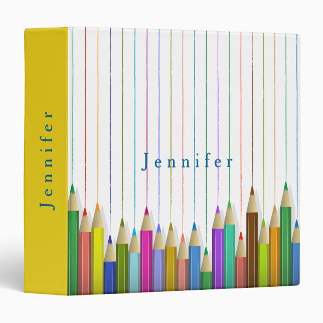 Crayons de couleur personnalisés pour classeur Ret (Devant/Côté)