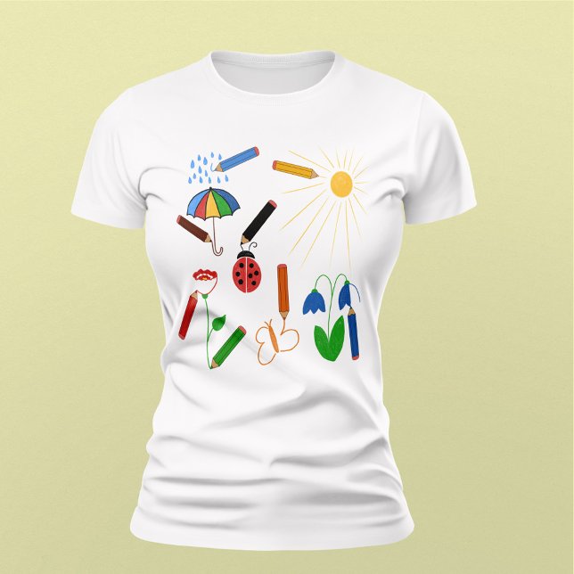 Crayons Drawing a Colourful World T-Shirt (Creator Uploaded)