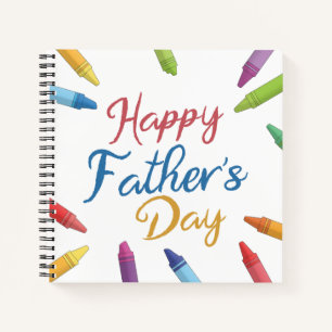 Crayons Happy Fête des pères Typographie CARNET