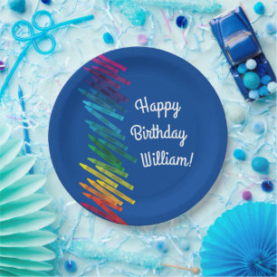 Crayons Kids Birthday Party Art Cute Colorful Paper Plate
