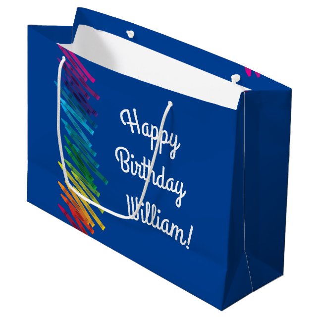 Crayons Kids Birthday Party Art Cute Colourful Large Gift Bag (Front Angled)