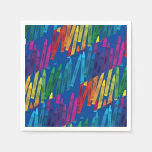 Crayons Kids Birthday Party Art Cute Colourful Napkin