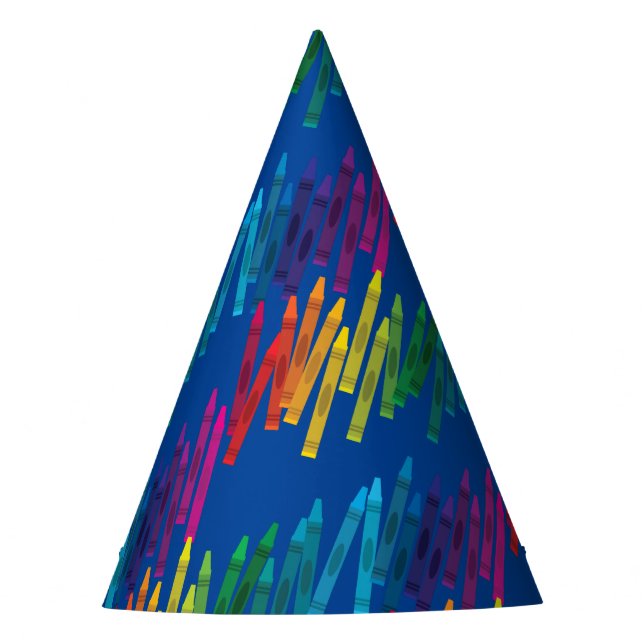 Crayons Kids Birthday Party Art Cute Colourful Party Hat (Front)