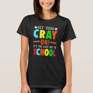 Crayons Last Day Of School Teacher Student Kids Ki T-Shirt
