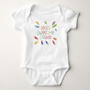 Crayons Most Awesome Daddy Typography   Bodysuit