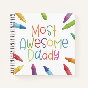 Crayons Most Awesome Daddy Typography   Notebook