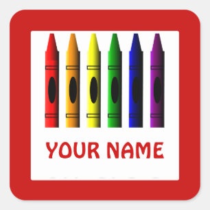 Crayons Name Crayon Template Red Sticker