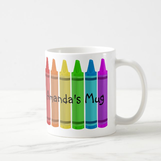 Crayons Name Template Coffee Mug (Right)