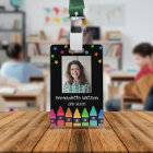 Crayons noirs et étoiles Badge d'identification d'