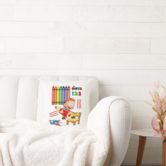 Crayons Numbers Throw Pillow
