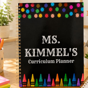 Crayons Pastels Noirs Planificateur de cours pour