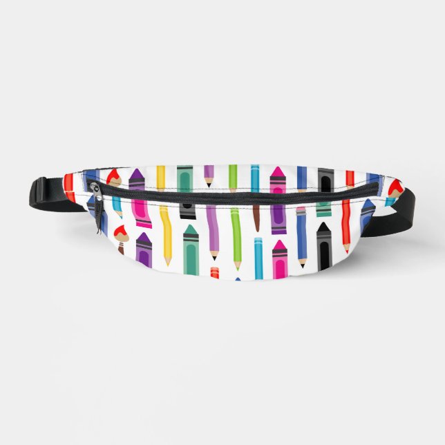 crayons pattern fanny pack (Front)