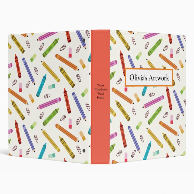 Crayons pencils children's artwork keepsake binder (Background)