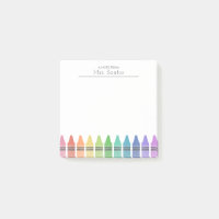Crayons Personalized Teacher  Post-it Notes