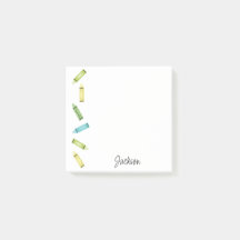 Crayons Post-it Notes