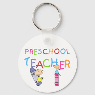 Crayons Preschool Teacher Tshirts and Gifts Keychain
