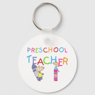 Crayons Preschool Teacher TShirts and Gifts Keychain
